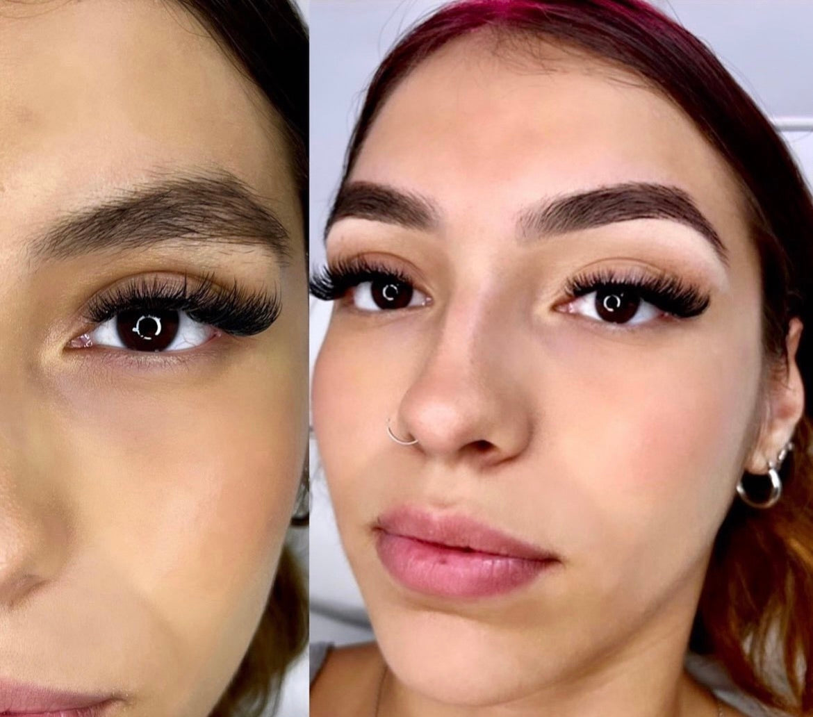 photo of a woman with big eyelashes and wide eyebrows