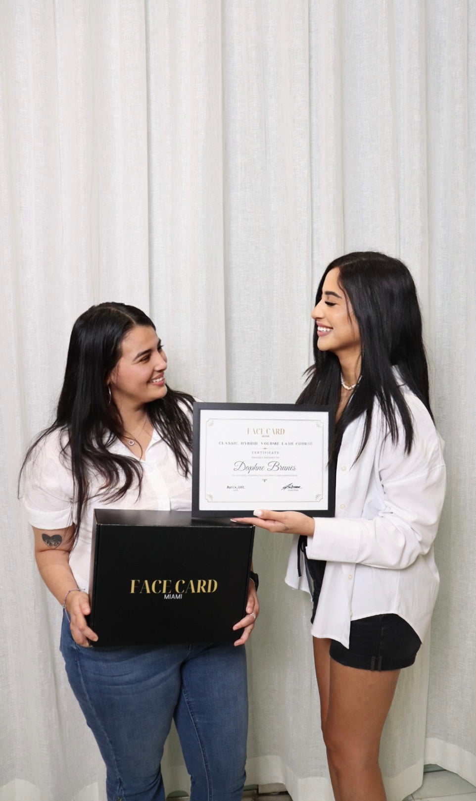 client and professor of Lash certification Course with kit 